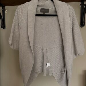 Women's Gray Open-Front Sweater